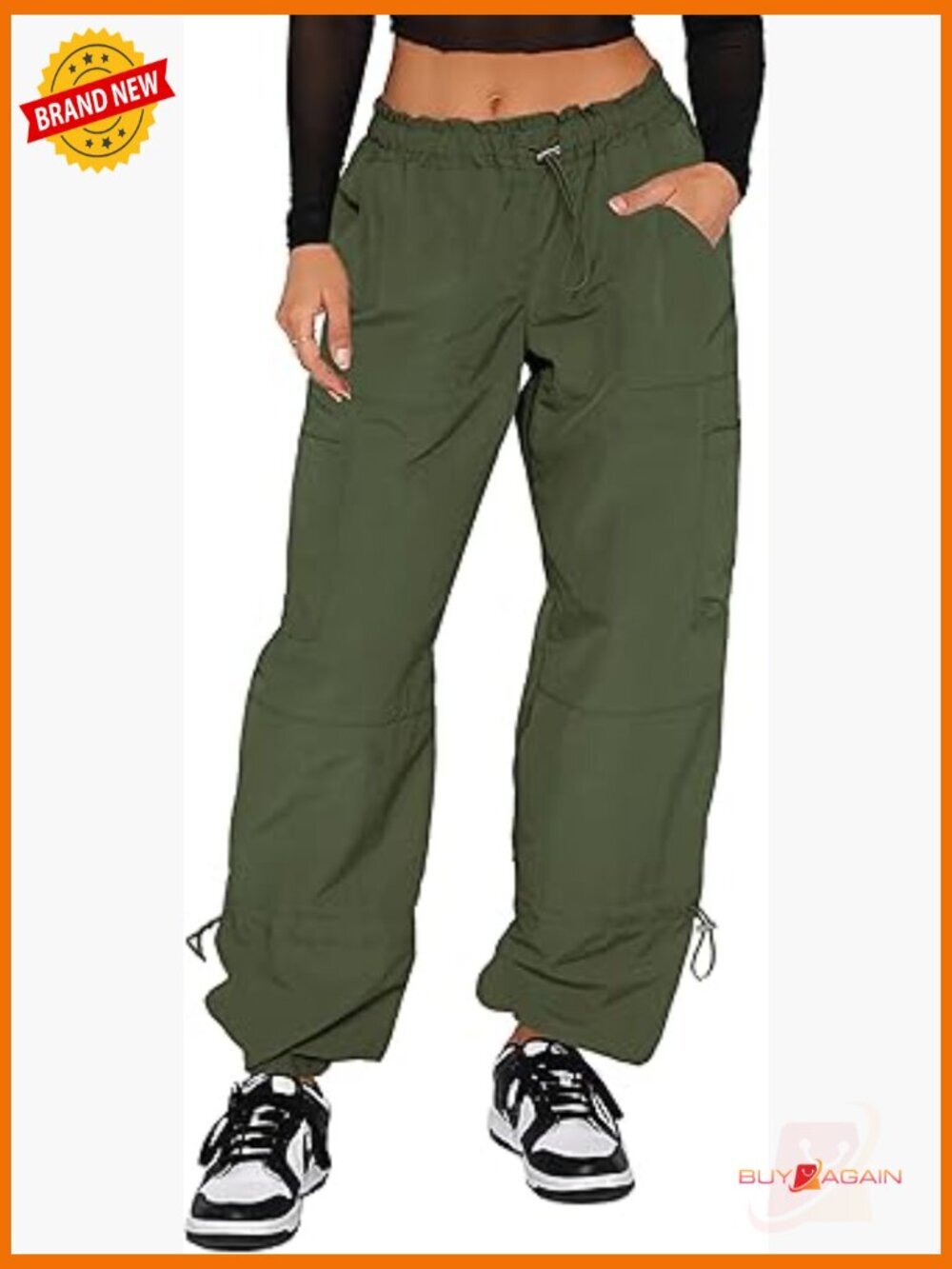 Baggy Cargo Pants for Women Parachute Y2K Festival Hiking Camping Streetwear